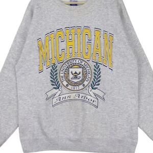 90_S University Of Michigan Sweatshirt Crewneck Ann Arbor Michigan